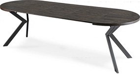 Stół Okrągły Rozkładany LUKAS 100-250 cm Czarny Nowoczesny Loft