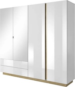 RACO Szafa 220 Biała – 2 Szuflady + 2 Drzwi + 2x lustro