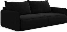 Kanapa 3-osobowa z funkcją spania - z tkaniny welwetowej - czarny - NANEA