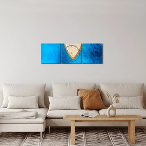 Obraz - Letnia łódź (z zegarem) (90x30 cm)