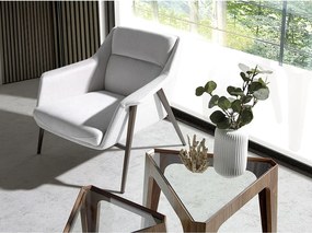 Fotel z białej tkaniny 5010 ANGEL CERDA