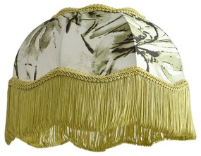 Abażur z tkaniny z motywem liści i białym wnętrzem 31,5/15/14 - Heritage