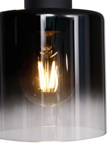 Nowoczesna lampa wisząca czarna z dymionym szkłem, 3-punktowa - Dame Nowoczesny Oswietlenie wewnetrzne