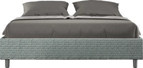Łóżko wyposażone w stelaż z listwami tapicerowane 160x200 tkaniny Aragona 7 Błękitny Azelia