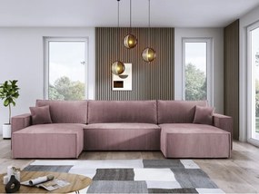 Narożnik POSO XL wolnostojący układ U z funkcją spania w tkaninie Poso 27 DomoHome