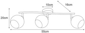 Lampa sufitowa na listwie z 3 ruchomymi kloszami - A767-Zora