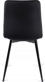 Zestaw Stół Kwadratowy Rozkładany MAX 80-160 cm Dąb Craft/Czarny i 6 Krzeseł PERU Czarnych Welurowych