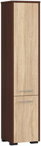 Regał łazienkowy z drzwiczkami wenge + dąb sonoma T2-W25