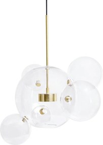 Lampa wisząca z okrągłymi kloszami Capri 6 złota