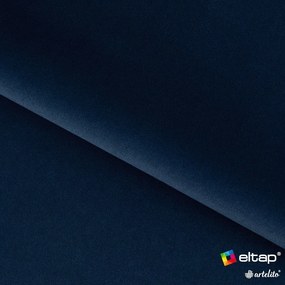 Ciemnoniebieskie tapicerowane łóżko dwuosobowe ze schowkiem ze stelażem 140x200 cm Plissa – ELTAP