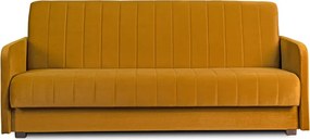 Sofa z Funkcją Spania PORTO Wersalka Rozkładana Dwuosobowa Musztardowa Nowoczesna do Salonu
