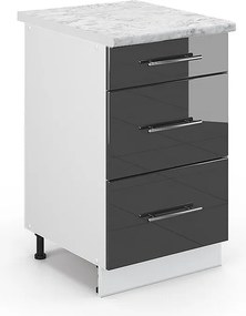 Szafka dolna do kuchni antracyt wysoki połysk 50x60x82 fame-line