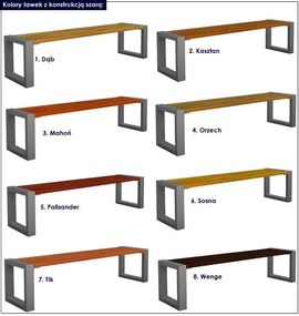 Drewniana ławka na metalowych nogach Norin 3X Montano 150cm - 8 kolorów