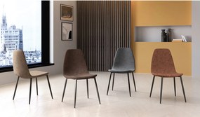 Brigitte - Brązowe krzesło ze sztucznej skóry, 4 szt.