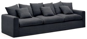 Antracytowa lniana sofa 340 cm Nora – Kave Home