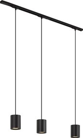 Nowoczesny system szynowy z 3 lampami wiszącymi czarny 1-fazowy - Iconic Holt