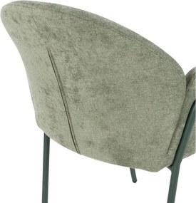 Zielone tapicerowane fotele jadalniane zestaw 2 szt. Aslin – MOME