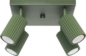 Lampa Sufitowa Minimalistyczny Karbon, Aluminium - 4 Źródło - L.25 X H.16.5 Cm - Zielony Oliwkowy