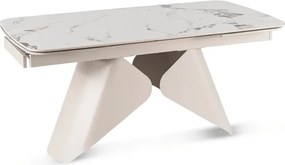 Zestaw Stół Rozkładany VERONA 160-240 cm Biały Marmur/Kaszmir i 4 Krzesła ASPEN 2 Beżowe
