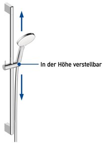 Duravit DuraVelez bateria prysznicowa podtynkowa z głowicą prysznicowąW komplecie z relingiem prysznicowym, kolanko ścienne