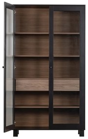 Czarna witryna z litego drewna sosnowego 110x200 cm Goos – WOOOD