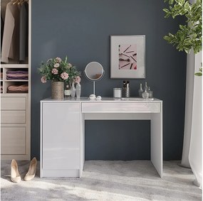 Stół do toalety biały/biały wysoki połysk 119.8x50.1x76 sherry