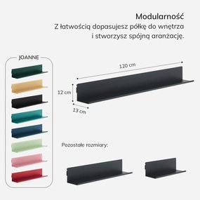 Półka wisząca JOANNE 1200 mm, antracytowa