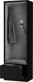 Kabina akustyczna z siedziskiem Sally MentalBox, 60 x 40 x 185 cm, czarny/szary
