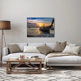 Obraz statku na brzegu (70x50 cm)