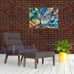 Obraz – Kolorowe energetyczne drzewo (70x50 cm)