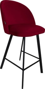 Hoker Colin krzesło barowe tkanina Welur podstawa metalowa : Kolor nogi - Czarna profil, Kolor tkaniny - VELVET - MG31, Typ siedziska - Siedzisko stałe