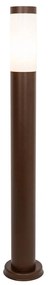 Zewnetrzna Latarnia zewnętrzna rdzawo-brązowa z opalem 80 cm IP44 - RoxPrzemysłowy Oswietlenie zewnetrzne