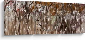 Obraz - Drzewa (z zegarem) (90x30 cm)