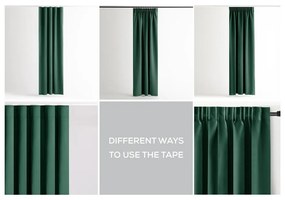 Ciemnozielona zaciemniająca zasłona termiczna 140x245 cm Pleat – Restilo