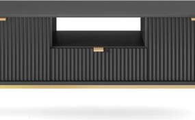 NAYA Szafka RTV 154 czarna | złoty stelaż