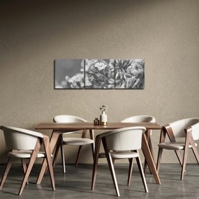 Obraz - Suszone kwiaty (z zegarem) (90x30 cm)