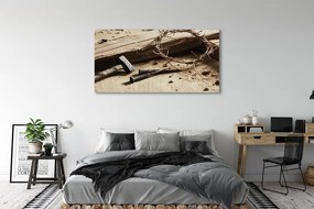 Zdjęcie na płótnie Krzyż, Ciernie i Młotek