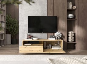 Szafka RTV na cokole z szufladą i wnęką Enjoy dąb artisan