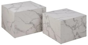 Białe stoliki w dekorze marmuru zestaw 2 szt. 58x58 cm Dice – Actona