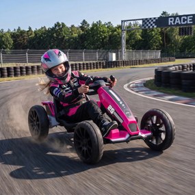 AIYAPLAY Elektryczny Go-Kart dla dzieci 12V z 2 silnikami, 4-fach verstellbarem Sitz, łagodny start, EVA -koła, LED -reflektory | Aosom PL