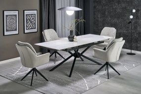 Stół rozkładany VITORINO 160(220)x90 biały marmur HALMAR