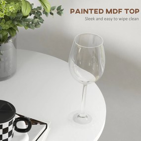 HOMCOM Okrągły stolik barowy biały stół kuchenny do salonu i jadalni stalowy Ø60 x 102 cm | Aosom PL