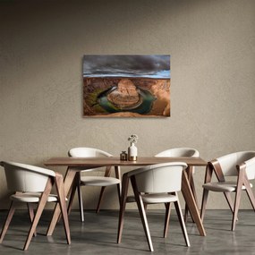 Obraz na szkle - jezioro na klifie (70x50 cm)