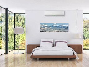 Obraz ośnieżonych gór (170x50 cm)