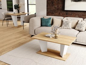 Nowoczesna ława pokojowa Viola II dąb hikora/biały mat