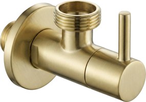 Zawór kątowy 1/2" x 3/4" Złoty szczotkowany