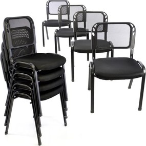 Zestaw krzeseł do sztaplowania, czarny - 8 szt