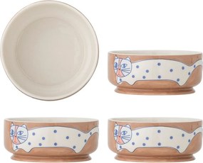 Jasnobrązowe kamionkowe miski zestaw 4 szt. Missy – Bloomingville