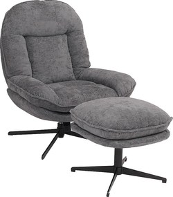 Fotel relaksacyjny z podnóżkiem MCW-P32, szary