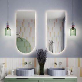 Lustro półowalne bez ramy oszlifowane obracalne z podświetleniem ARCH LED | Różne rozmiary | Różne kolory szkła : Kolor tafli szkła - Grafit, Rozmiar - 60 x 120 cm